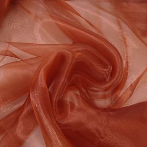 Tecido Organza Cristal Cor Terracota  Pantone: 18-1448 TCX Chili 