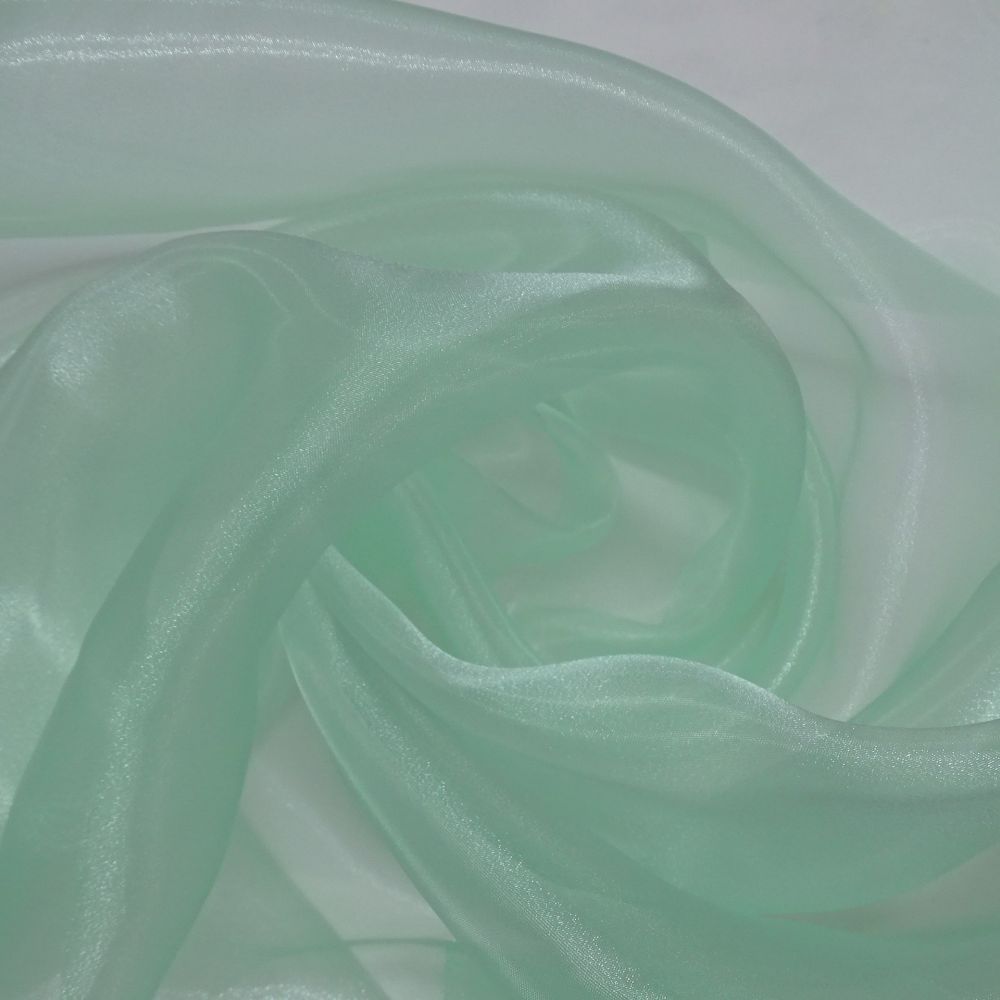 Tecido Organza Cristal Cor Verde Menta Claro Pantone: 15-6114 TCX HEMLOCK