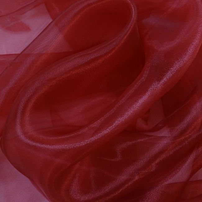 Tecido Organza Cristal Cor Vermelho Marsala Pantone:  19-1656 TCX RIO RED