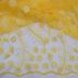 Tecido Renda Tule Bordada 3D Floral Cor Amarelo Claro Pantone: 12-0736 TCX Lemon Drop 