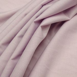 Tecido Tricoline Camisaria Fio Egipcio 400 Algodão Com Modal De Viscose Rose e Branco Micro Maquinetado