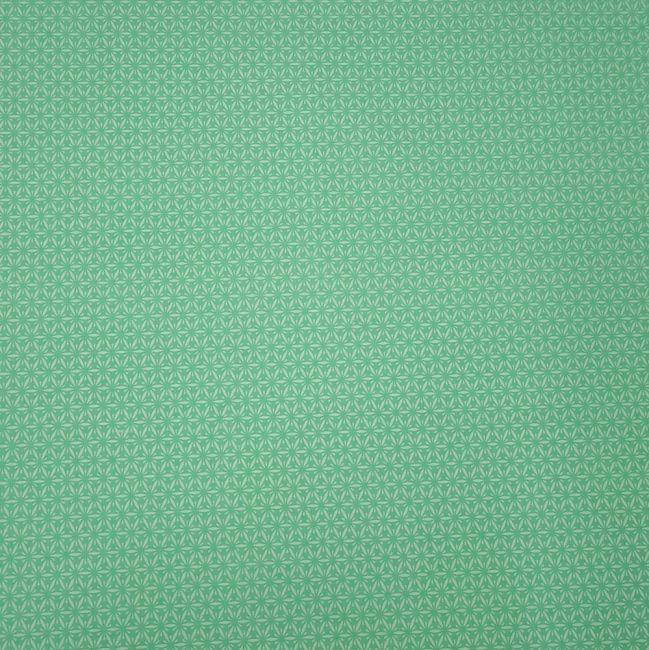 Tecido Tricoline PatchWork Geométrico Estrelas Brancas fundo Cor Verde Àgua 