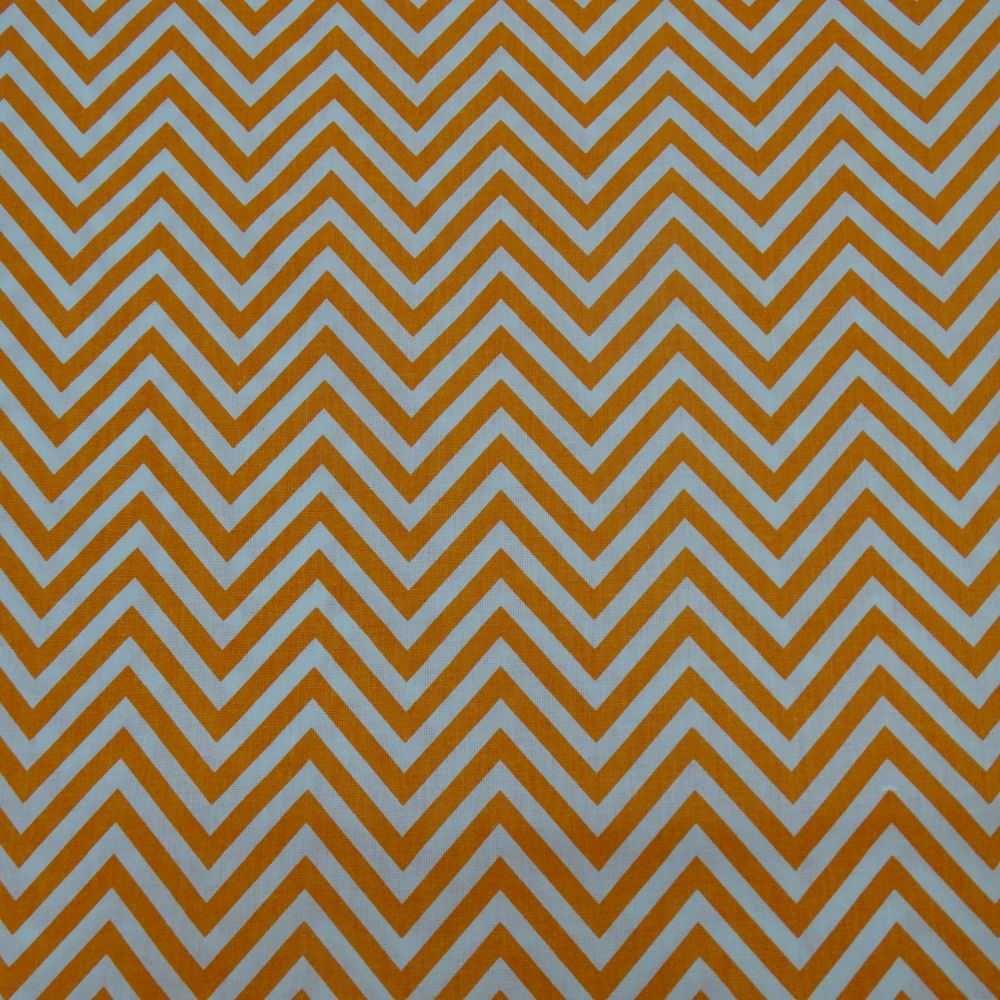 Tecido Tricoline Premium Chevron Laranja 