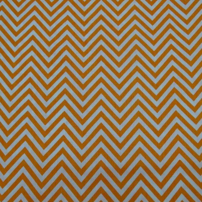 Tecido Tricoline Premium Chevron Laranja 