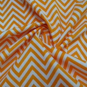 Tecido Tricoline Premium Chevron Laranja 