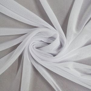 Tecido Tule De Malha Com Elastano Cor Branca, Pantone: White 