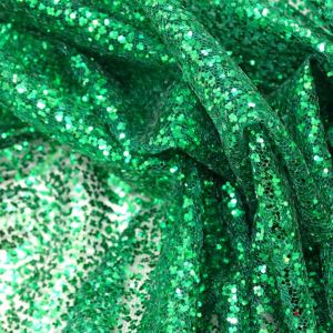 Tecido Tule Ilusion Com Glitter Cheio Cor Verde Bandeira 