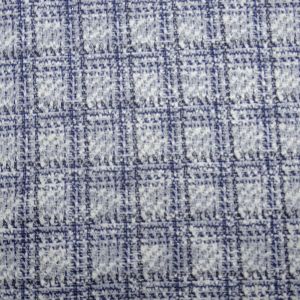 Tecido Tweed De Malha Spandex Lãnzinha Lurex Cores Branco e Azul 