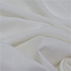 Tecido Viscolinho Cor Off White, Fibras Naturais de Viscose e Linho, Pantone 11-0602TCX