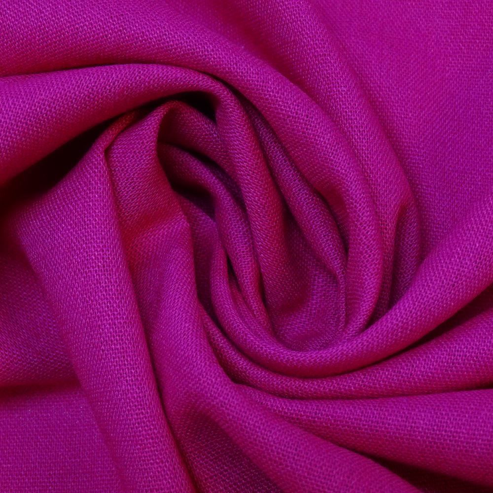 Tecido Viscolinho Cor Pink Fúcsia, Fibras Naturais de Viscose e Linho, Pantone 17-2624TCX