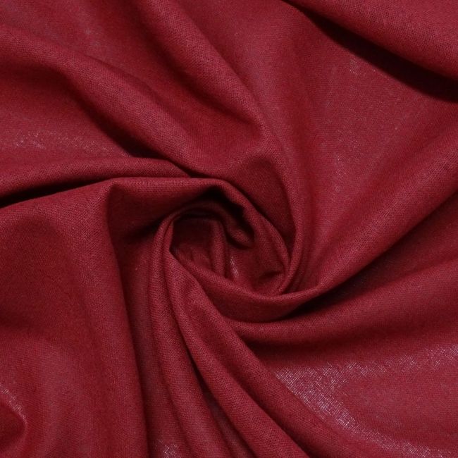 Tecido Viscolinho, Fibras De Linho Com Viscose, Cor Vermelho Marsala, Pantone: 19 1656 TCX 