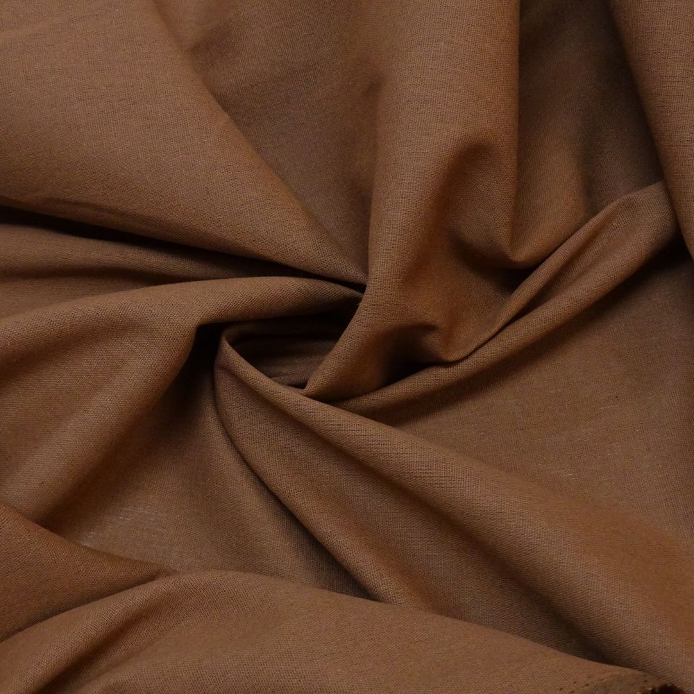 Tecido Viscolinho Viscose Com Linho Cor Marrom Conhaque Claro Pantone: Pantone: 19-1333 TCX Sequoia 