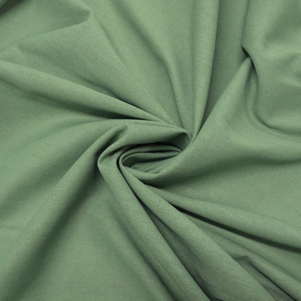 Tecido Viscolinho Viscose Com Linho Cor Verde Menta Escuro Pantone: 16-6216TCX Basil 