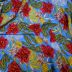 Tecido Viscose Casual Estampa Floral Tropical Fundo Cor Azul 