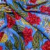 Tecido Viscose Casual Estampa Floral Tropical Fundo Cor Azul 