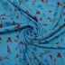 Tecido Viscose Estampa Floral Liberty Cor  Azul Piscina 