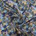 Tecido Viscose Estampa Floral Liberty Fundo Cor Azul Marinho 