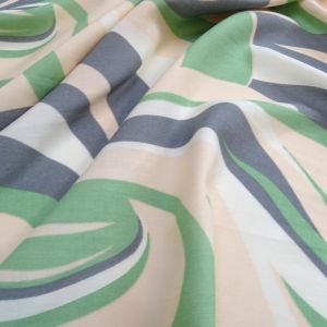 Tecido Viscose Estampada Abstrata Verde Tons Claros 