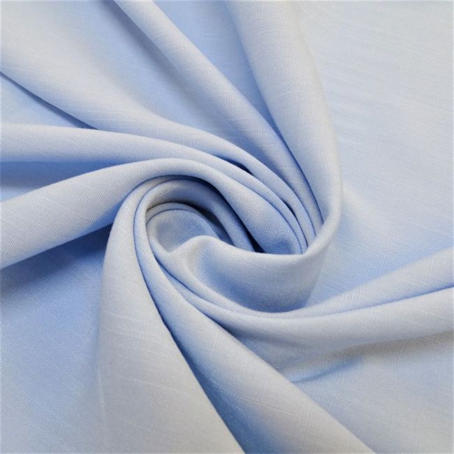 Tecido Viscose Slub Trama de Linho, Cor Azul Serenity 