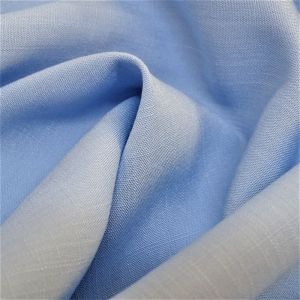 Tecido Viscose Slub Trama de Linho, Cor Azul Serenity 