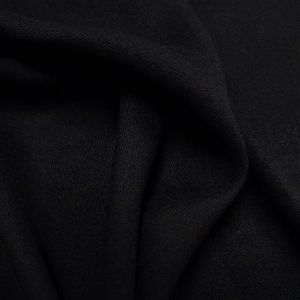 Tecido Viscose Twill Sarjada Pesada Cor Preta, Pantone: Black 