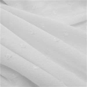 Tecido Viscose Slub Trama de Linho Com Poá Em 3D, Cor Branco, Pantone: 11-4800TCX 