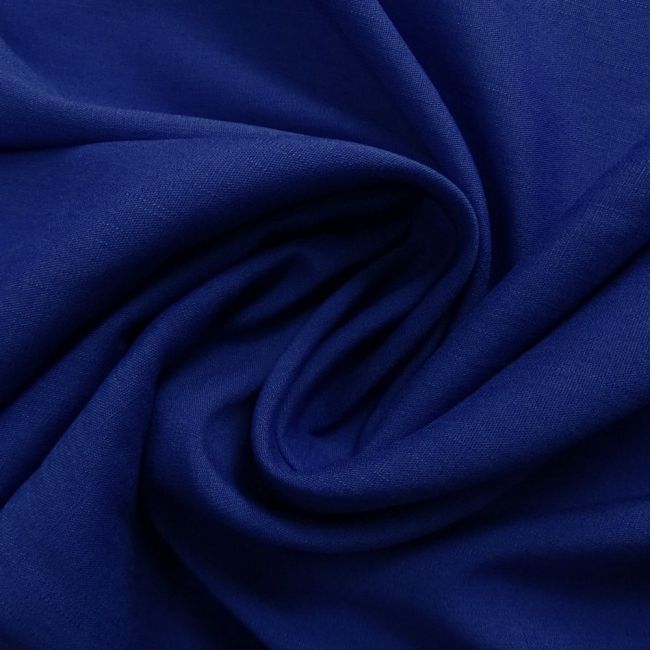 Tecido Viscose Slub Trama de Linho Cor Azul Royal Pantone: 19-3950 TCX  Deep Ultramarine