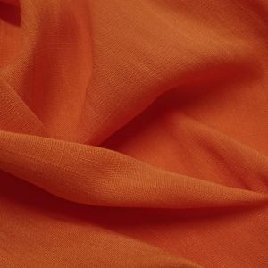 Tecido Viscose Slub Trama de Linho, Cor Laranja Intenso, Pantone: 16-1459 TCX Mandarin Orange 