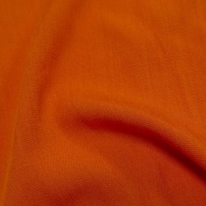 Tecido Viscose Slub Trama de Linho, Cor Laranja Intenso, Pantone: 16-1459 TCX Mandarin Orange 