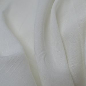 Tecido Viscose  Slub Trama de Linho, Cor Off White, Pantone: 11-0602TCX Snow White