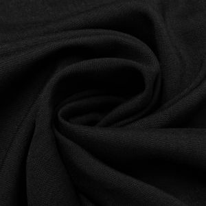 Tecido Viscose  Slub Trama de Linho, Cor Preta, Pantone: Black  