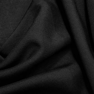 Tecido Viscose  Slub Trama de Linho, Cor Preta, Pantone: Black  