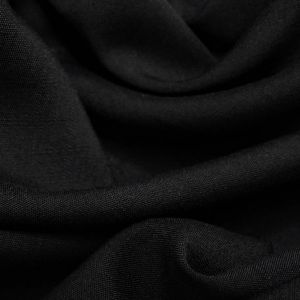 Tecido Viscose  Slub Trama de Linho, Cor Preta, Pantone: Black  