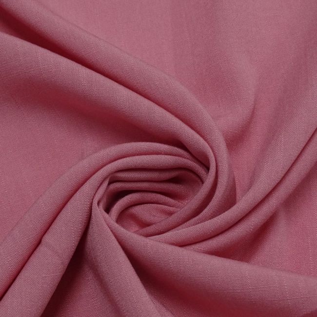 Tecido Viscose Slub Trama de Linho Cor Rosa Chiclete, Pantone: 16-1723TCX 