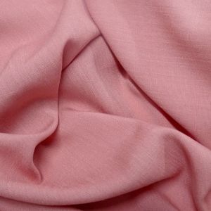 Tecido Viscose Slub Trama de Linho, Cor Rosê Blush Claro, Pantone: 14-2305 TCX Pink Nectar 