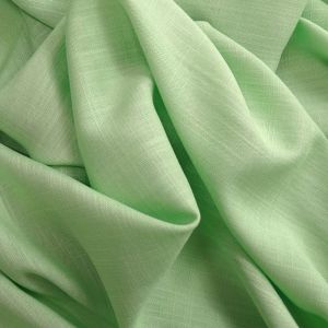 Tecido Viscose  Slub Trama de Linho Cor Verde Claro Pantone 13-0117 TCX Green Ash