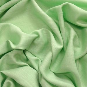 Tecido Viscose  Slub Trama de Linho Cor Verde Claro Pantone 13-0117 TCX Green Ash