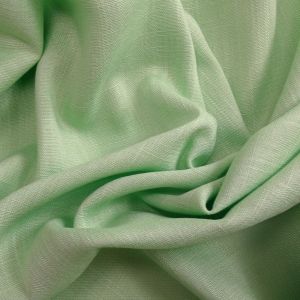 Tecido Viscose  Slub Trama de Linho Cor Verde Claro Pantone 13-0117 TCX Green Ash