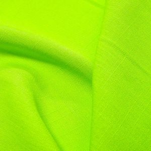 Tecido Viscose  Slub Trama de Linho, Cor Verde Lima Claro, Pantone: 13-0550 TCX Lime Punch 