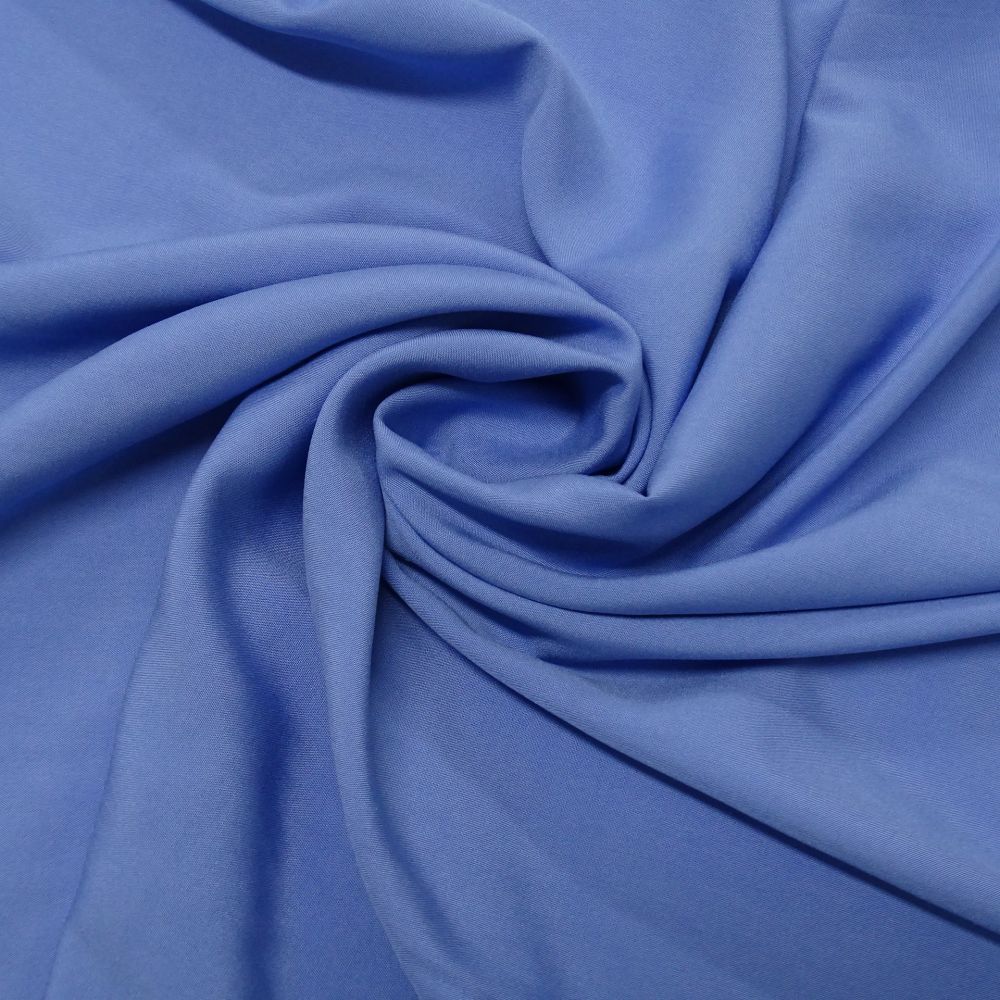 Tecido Viscose Tradicional, Cor Azul Serenity Queimado, Pantone: 17-3936 TPX Blue Bonnet 